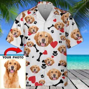 Custom Dog Photo Hawaiian Shirt, Dog summer Hawaii shirt, Dog Hawaiian Shirt Men