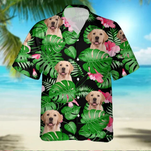 Upload Photo Dog Men's Hawaiian Shirt, Gift for Dog lover