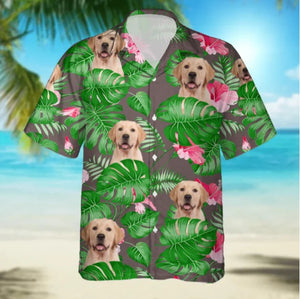 Upload Photo Dog Men's Hawaiian Shirt, Gift for Dog lover