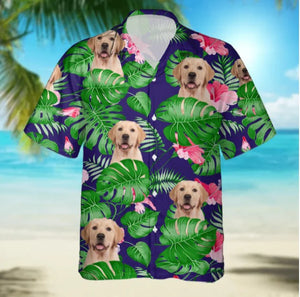 Upload Photo Dog Men's Hawaiian Shirt, Gift for Dog lover