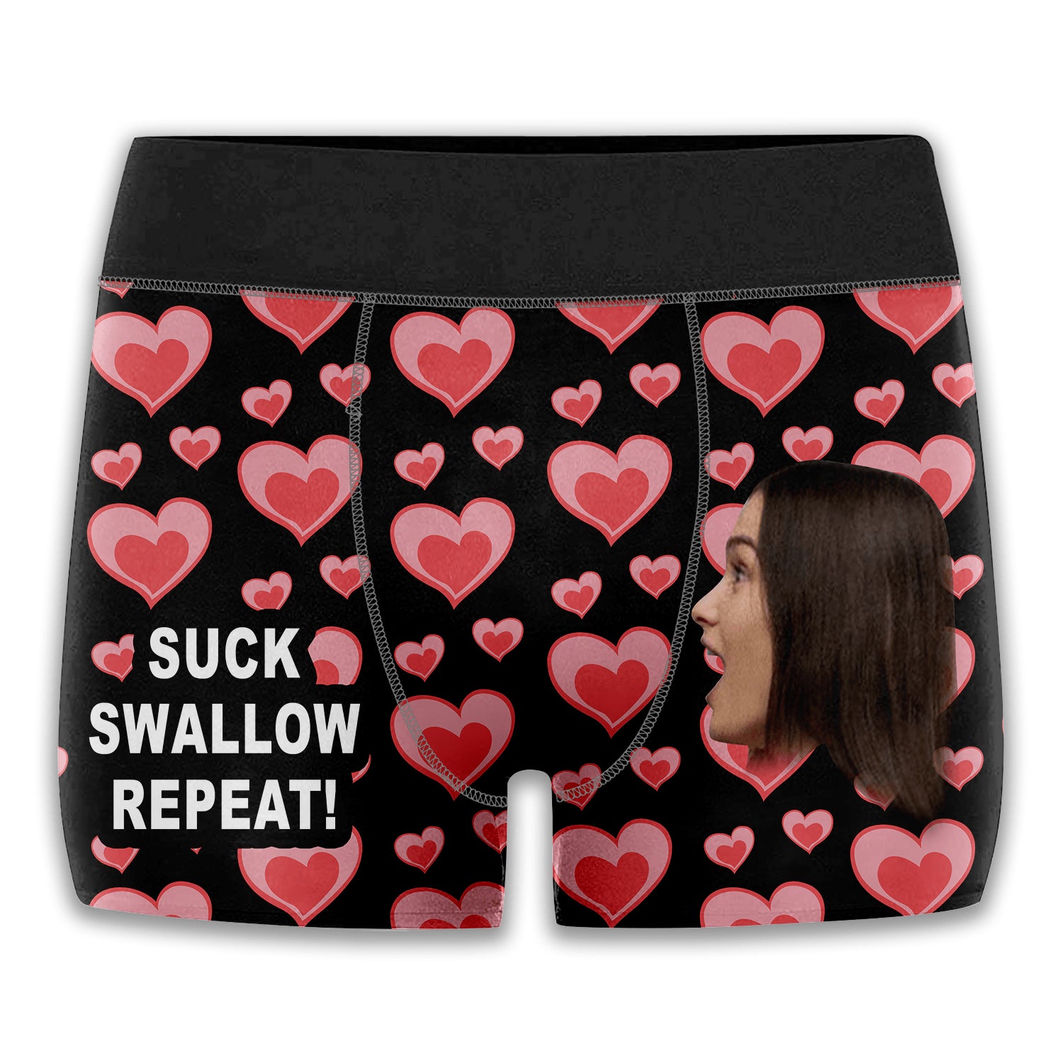 Custom Photo Suck Swallow Repeat - Gift For Husband, Boyfriend - Personalized Men's Boxer Briefs