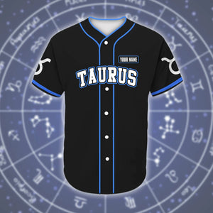 Personalized Custom Name Taurus Appealing Zodiac Baseball Tee Jersey Shirt