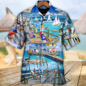 Fishing Pier Enjoy The Moment - Hawaiian Shirt