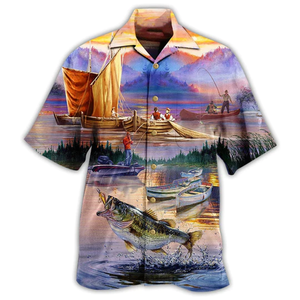 Fishing Under Sunset Cool - Hawaiian Shirt