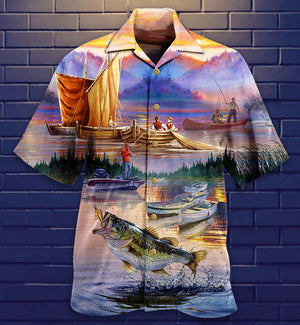 Fishing Under Sunset Cool - Hawaiian Shirt