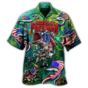 Fishing Hooked On Freedom - Hawaiian Shirt