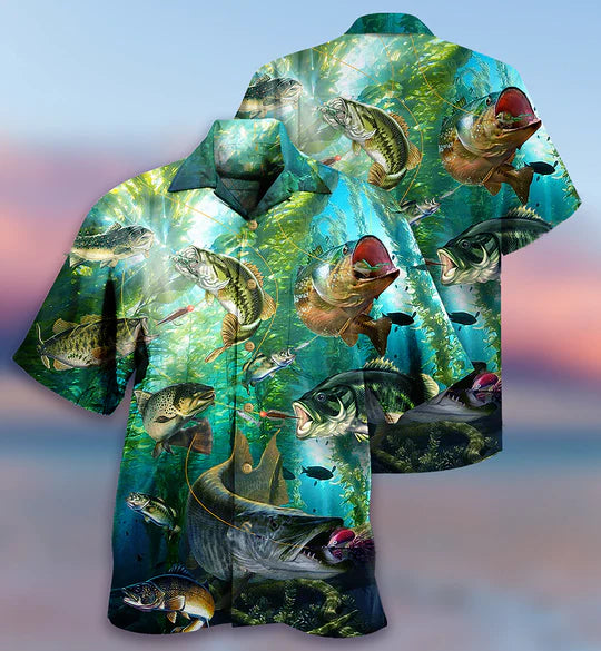 Fishing More Worry Less Blue Ocean - Hawaiian Shirt