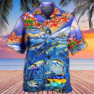 Fishing Santa Claus Love Ocean - Hawaiian Shirt