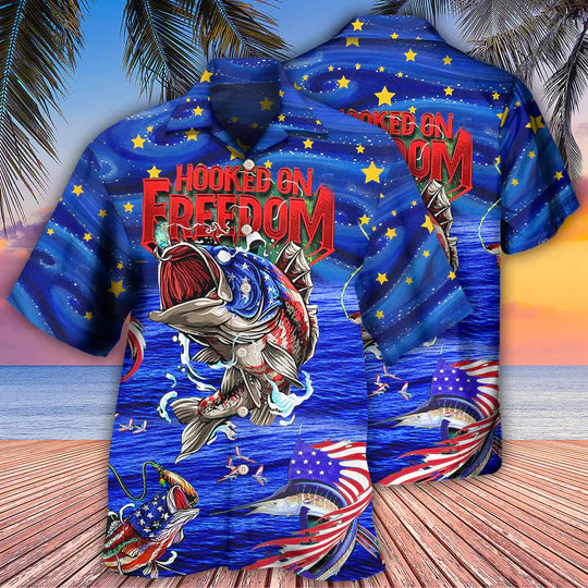 Fishing Hooked On Freedom - Hawaiian Shirt