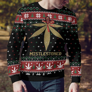 Hobby Merry Christmas Weed Mistlestoned For Unisex Ugly Christmas Sweater