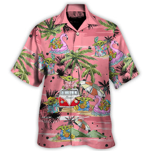 Star Wars Disney Baby Yoda Pink Hawaiian Shirt