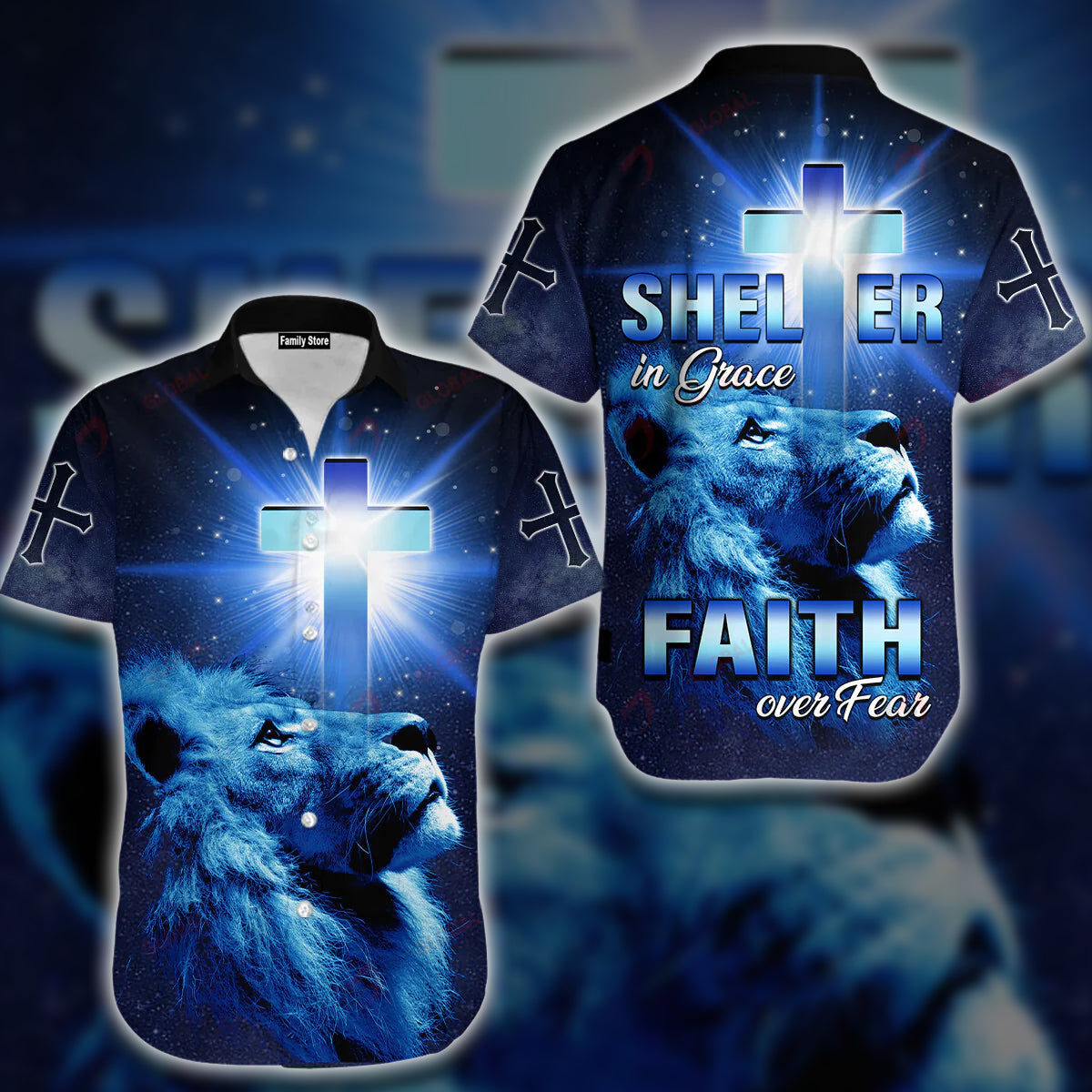 Shelter In Grace Faith Over Fear God Jesus Hawaiian Shirt