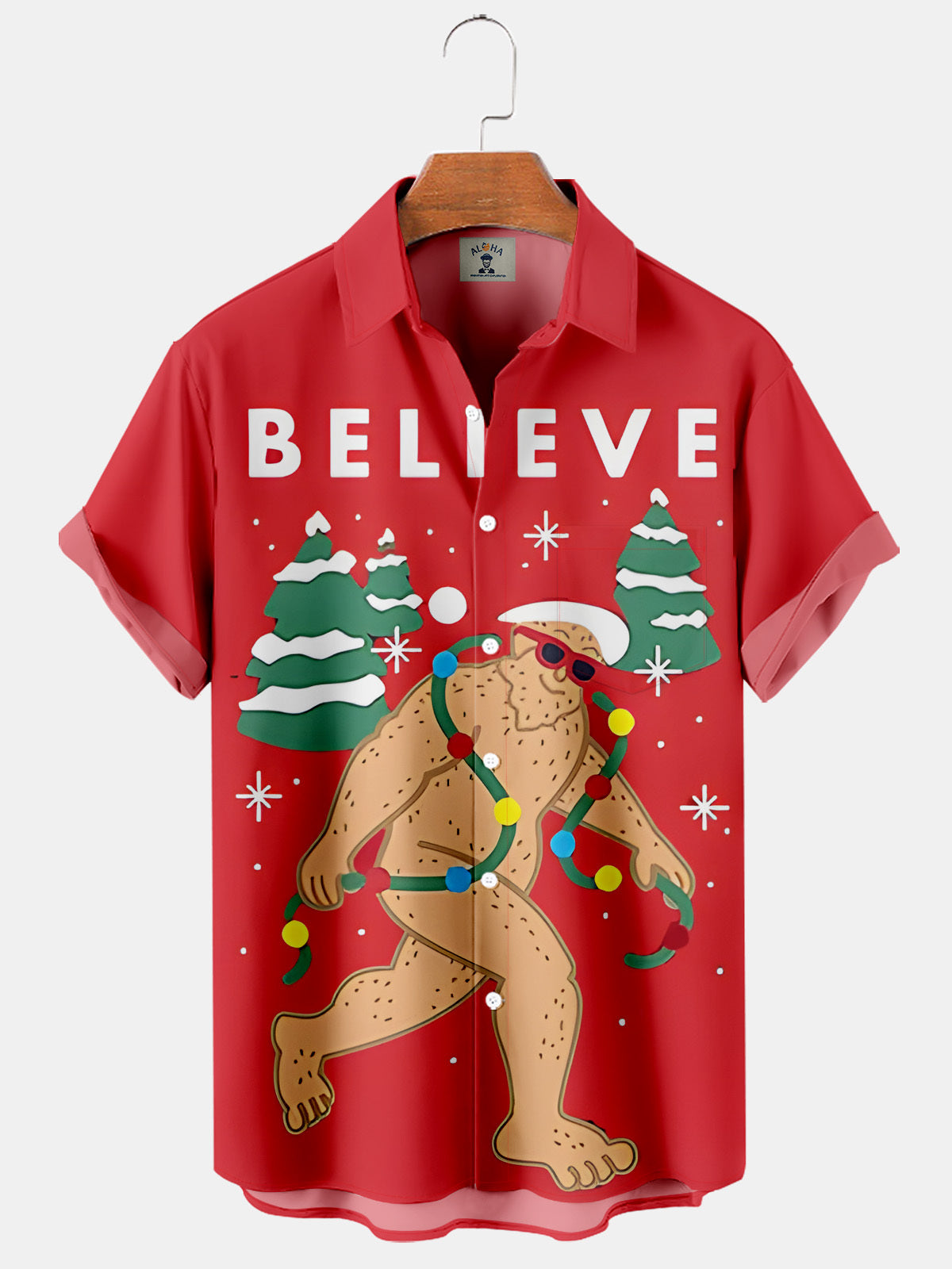 Christmas Spoof Fun Bigfoot Santa Claus - Hawaiian Shirt