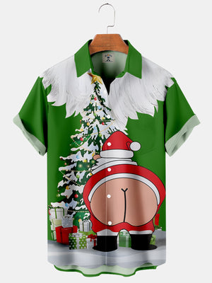 Funny Christmas Santa Claus And His Gifts On The Xmas Tree - Hawaiian Shirt