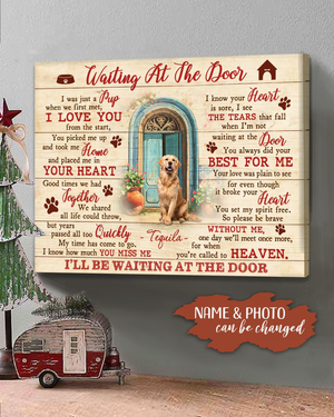 Personalized Memorial Pet Remembering Your Dog Waiting At The Door Canvas