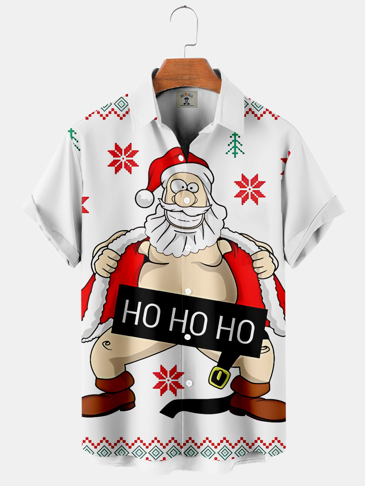Hohoho Funny Santa Claus - Hawaiian Shirt