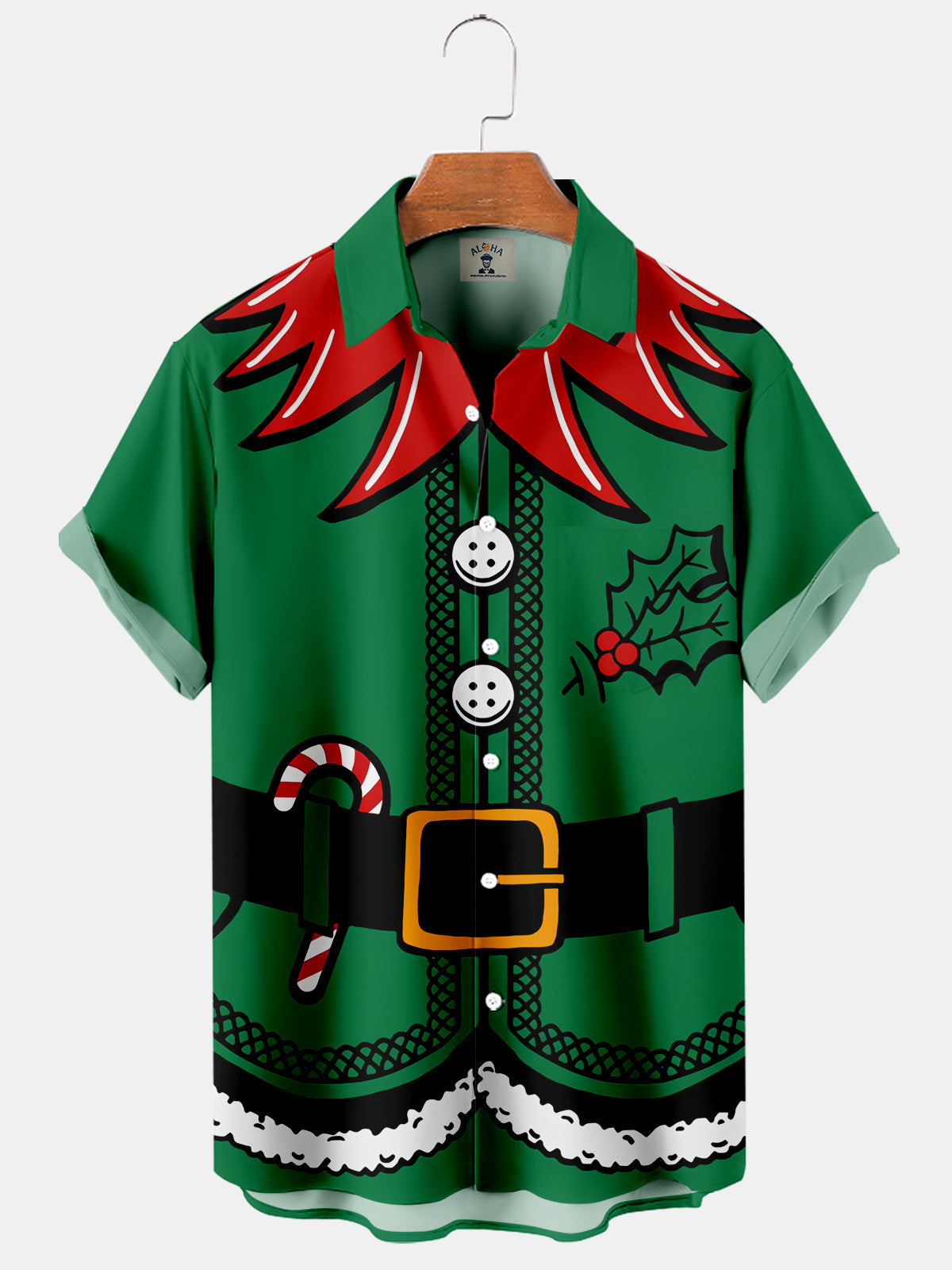 Christmas Santa Claus Costume Red And Green Color - Hawaiian Shirt