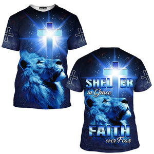 Shelter In Grace Faith Over Fear God Jesus Hawaiian Shirt