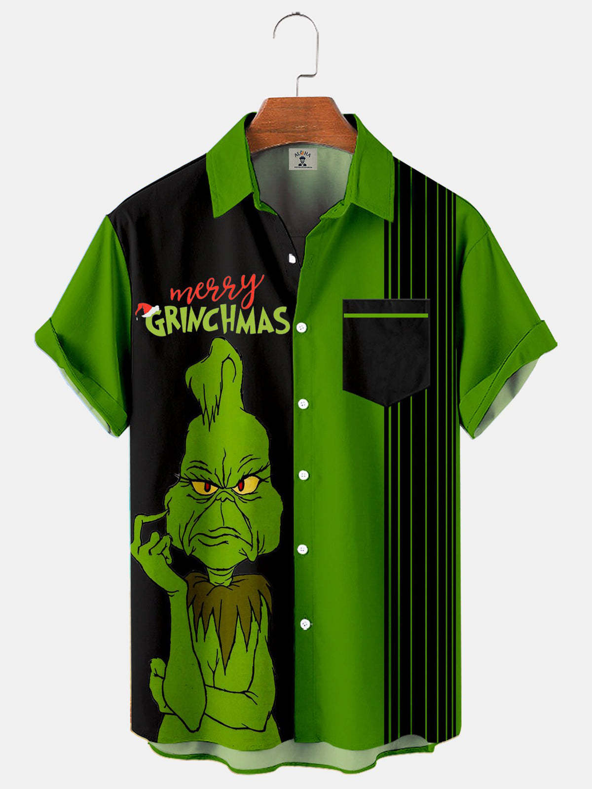 Merry Grinchmas Green And Black Color - Hawaiian Shirt
