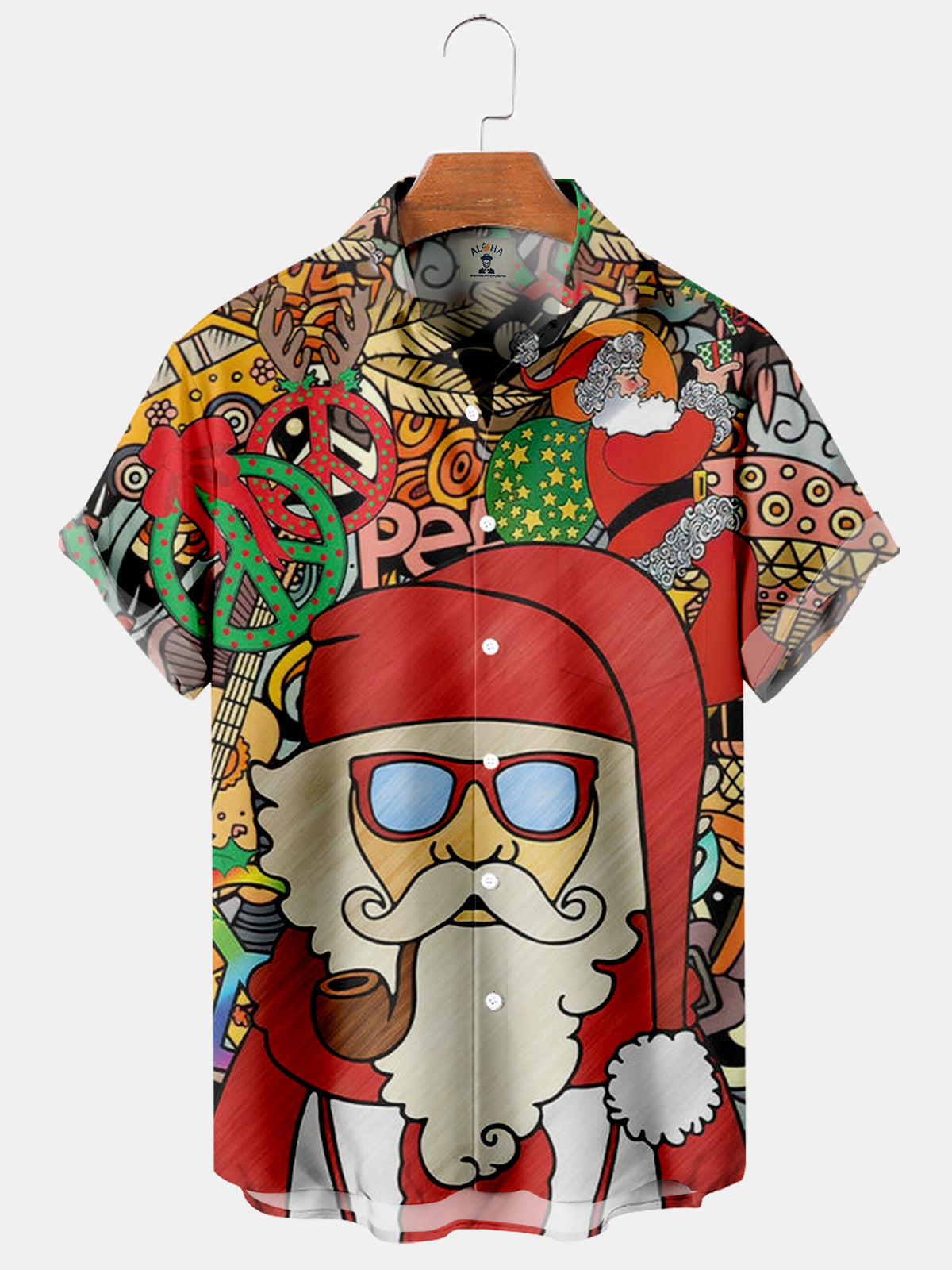 Musical Christmas Hippie Santa - Hawaiian Shirt