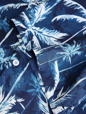 White Palm Tree Pattern Tropical - Hawaiian Shirt