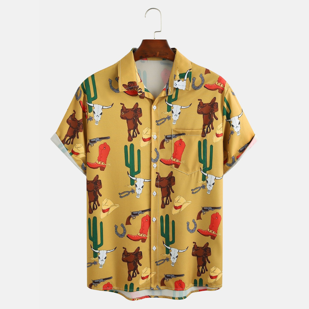 Cowboy And Western Desert Elements - Hawaiian Shirt