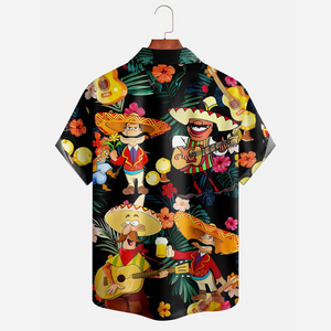 Mexican Culture Sombrero Guitar Beer - Hawaiian Shirt