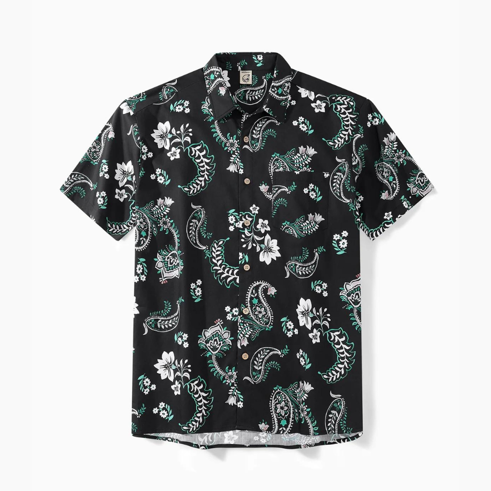 White Flower Pattern Paisley Pattern - Hawaiian Shirt