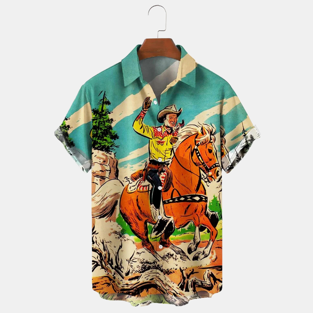 Western Cowboy Equestrian - Hawaiian Shirt