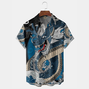 Ukiyo-e Dragon Japanese Style - Hawaiian Shirt