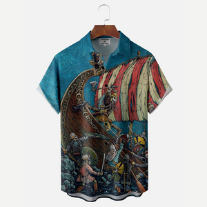 Viking Raid Skeleton Captain - Hawaiian Shirt