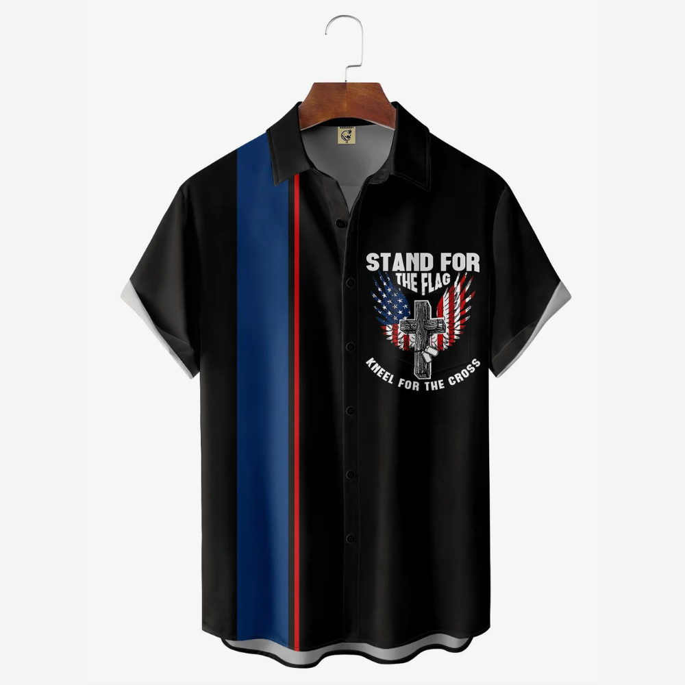 Stand For The Flag Kneel For The Cross - Hawaiian Shirt