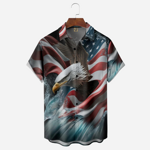 Indepndence Day Eagle The US Flag - Hawaiian Shirt