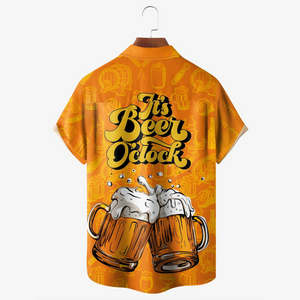 It's Beer O'clock Beer Time - Hawaiian Shirt