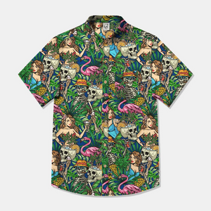 Great Summer Beach With Hula Girl - Hawaiian Shirt