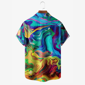 Gradient Colors Line Texture - Hawaiian Shirt