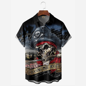 Skull Pirate Marine I'm First A Pirate - Hawaiian Shirt