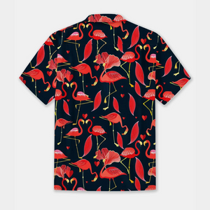 Red Flamboyant Flamingo Pattern - Hawaiian Shirt