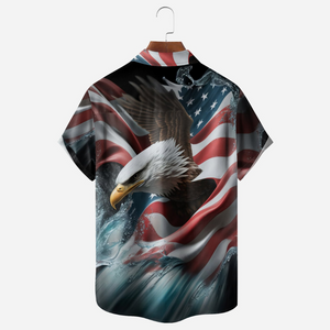 Indepndence Day Eagle The US Flag - Hawaiian Shirt