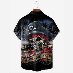 Skull Pirate Marine I'm First A Pirate - Hawaiian Shirt