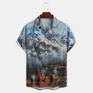 Cowboy And High Mountain - Hawaiian Shirt