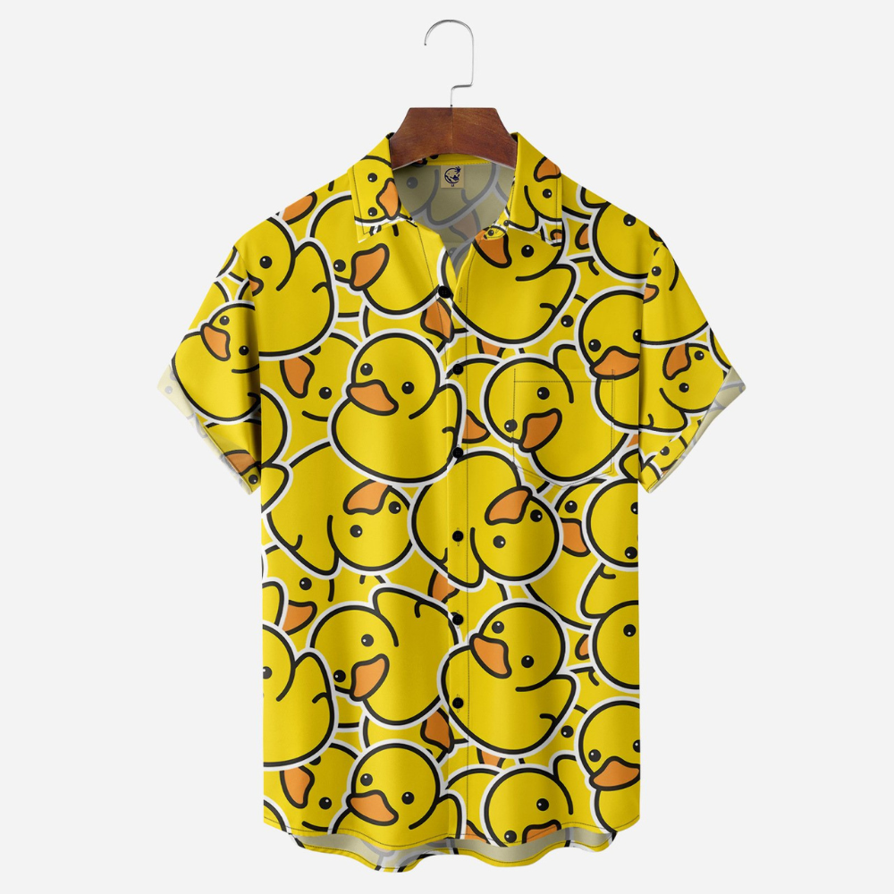 Funny Yellow Duck Pattern - Hawaiian Shirt