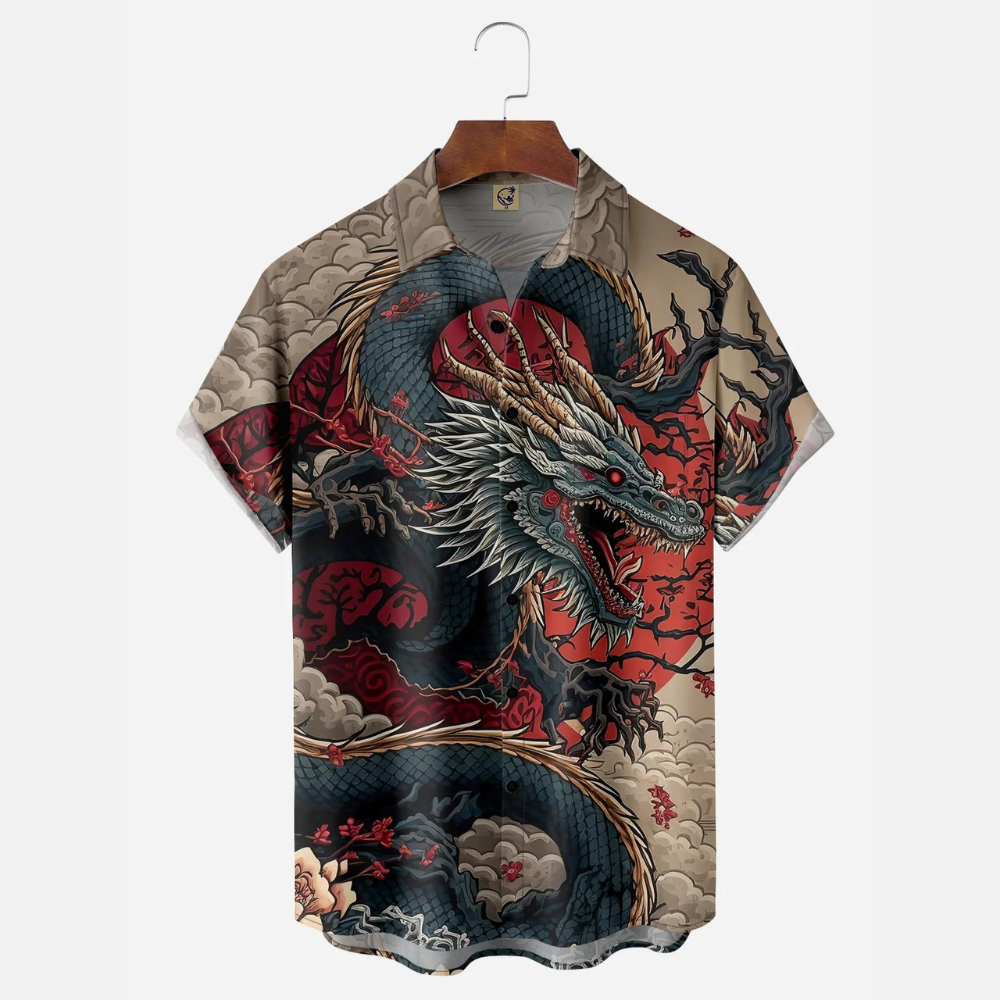 Mythical Dragon In Painting - Hawaiian Shirt