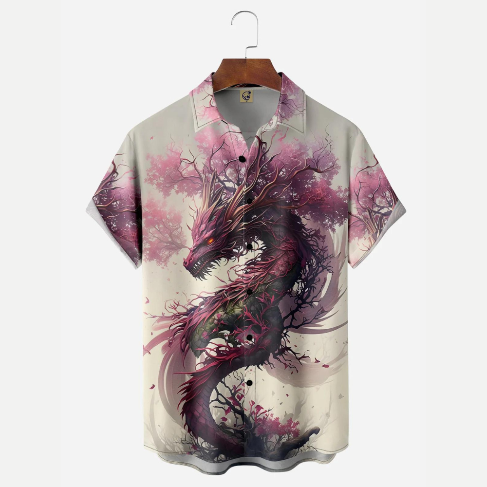 Japanese Sakura Dragon - Hawaiian Shirt