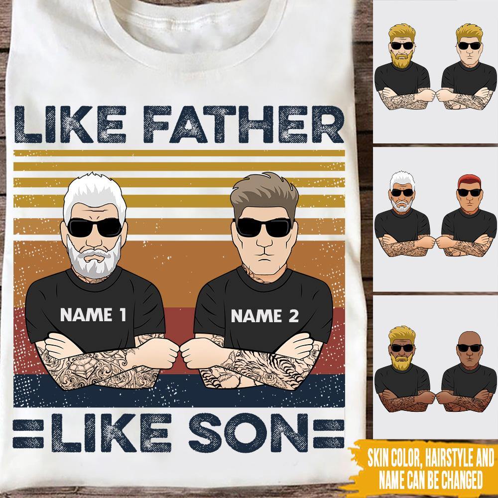 Like Father Like Son Tattoo - Gift For Dad - Personalized Shirt