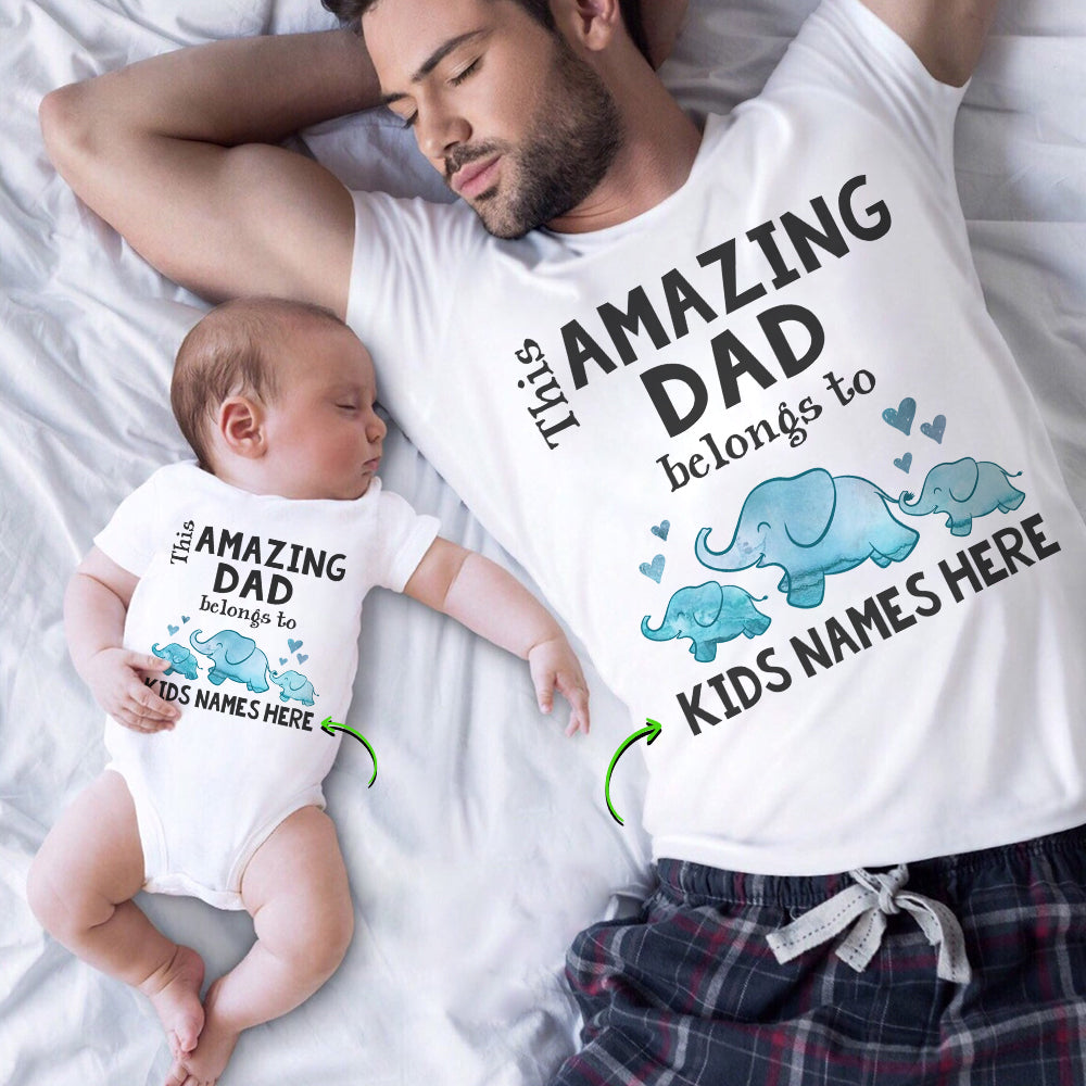 This Amazing Dad Family Gift Personalized Matching Shirt Onesie