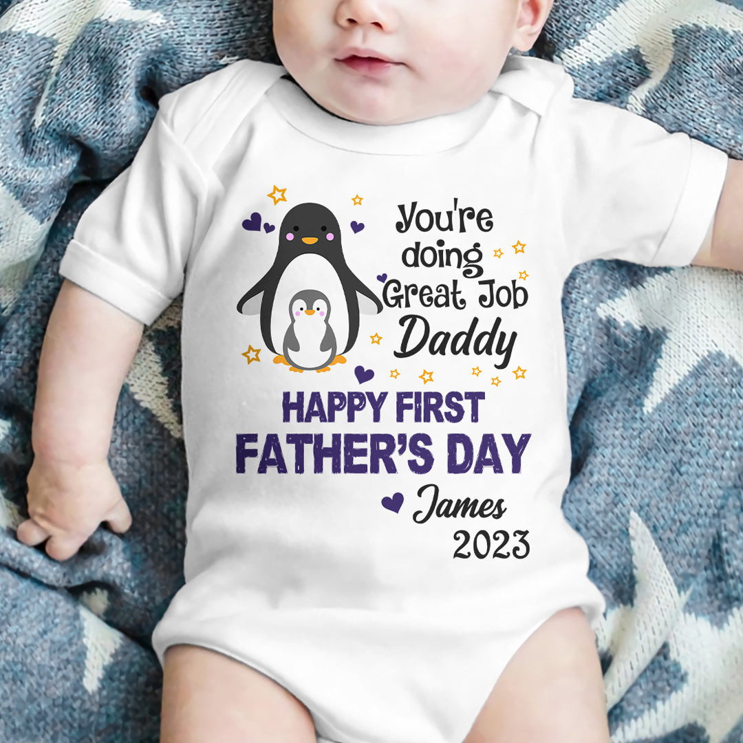 You're Doing Great Job Daddy Baby Onesie Personalized Father's Gift