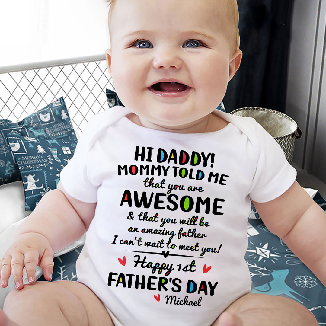 Happy 1st Father's Day Baby Onesie Personalized Father's Gift