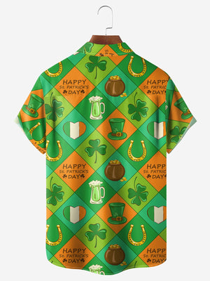 Irish St. Patrick's Day Lucky Clover Gold Coins - Hawaiian Shirt