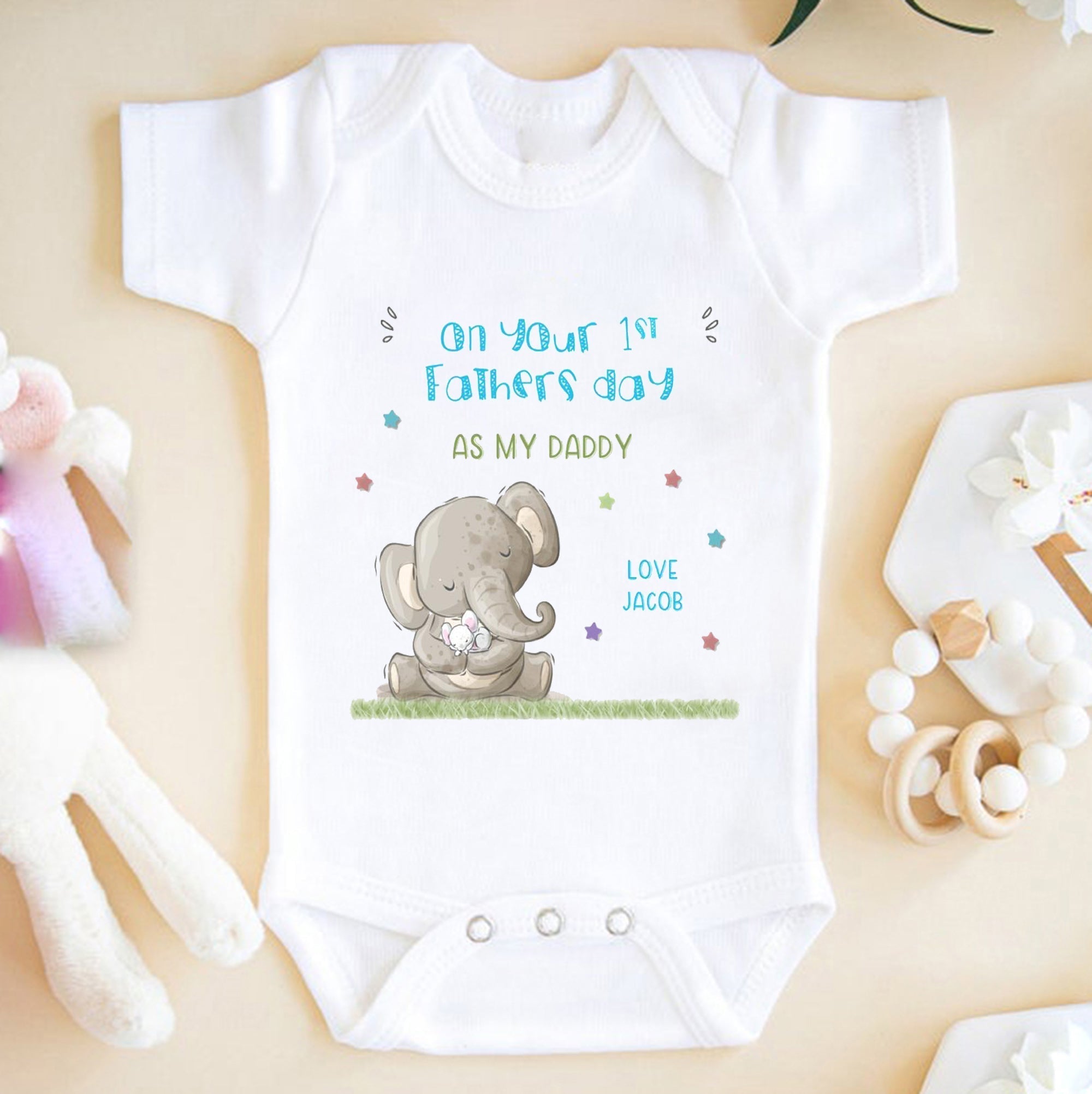 Personalized First Father's Day As My Daddy Baby Onesie Gift For Baby